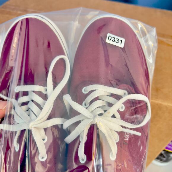 Van's Off The Wall Sneakers Canvas Low-Rise Lace-Up Woman's 8 Burgandy Red TB4R - Picture 9 of 9